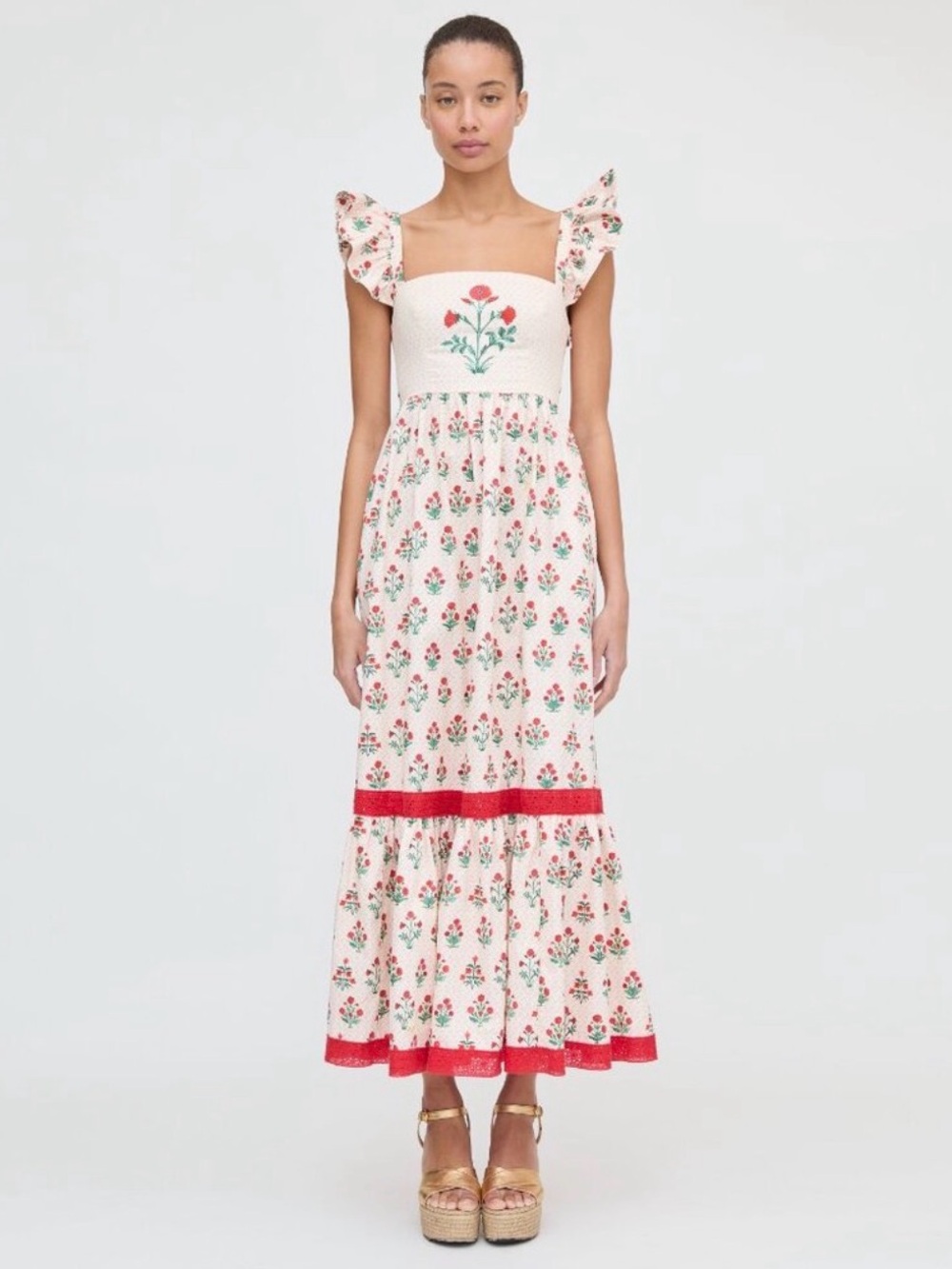Hill House Home The Pippa Dress in Poppy Block Print XS